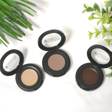 Light, medium, and dark eyebrow pomades